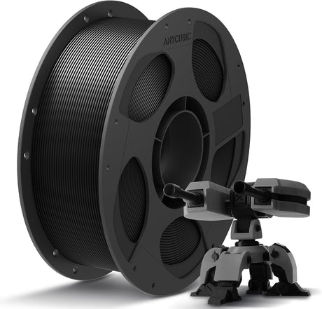 Anycubic PLA+ Filament Black 1Kg. Ideal Usage: Functional prototypes, mechanical parts, durable household gadgets, and brackets or mounts that require more impact resistance than standard PLA can provide.