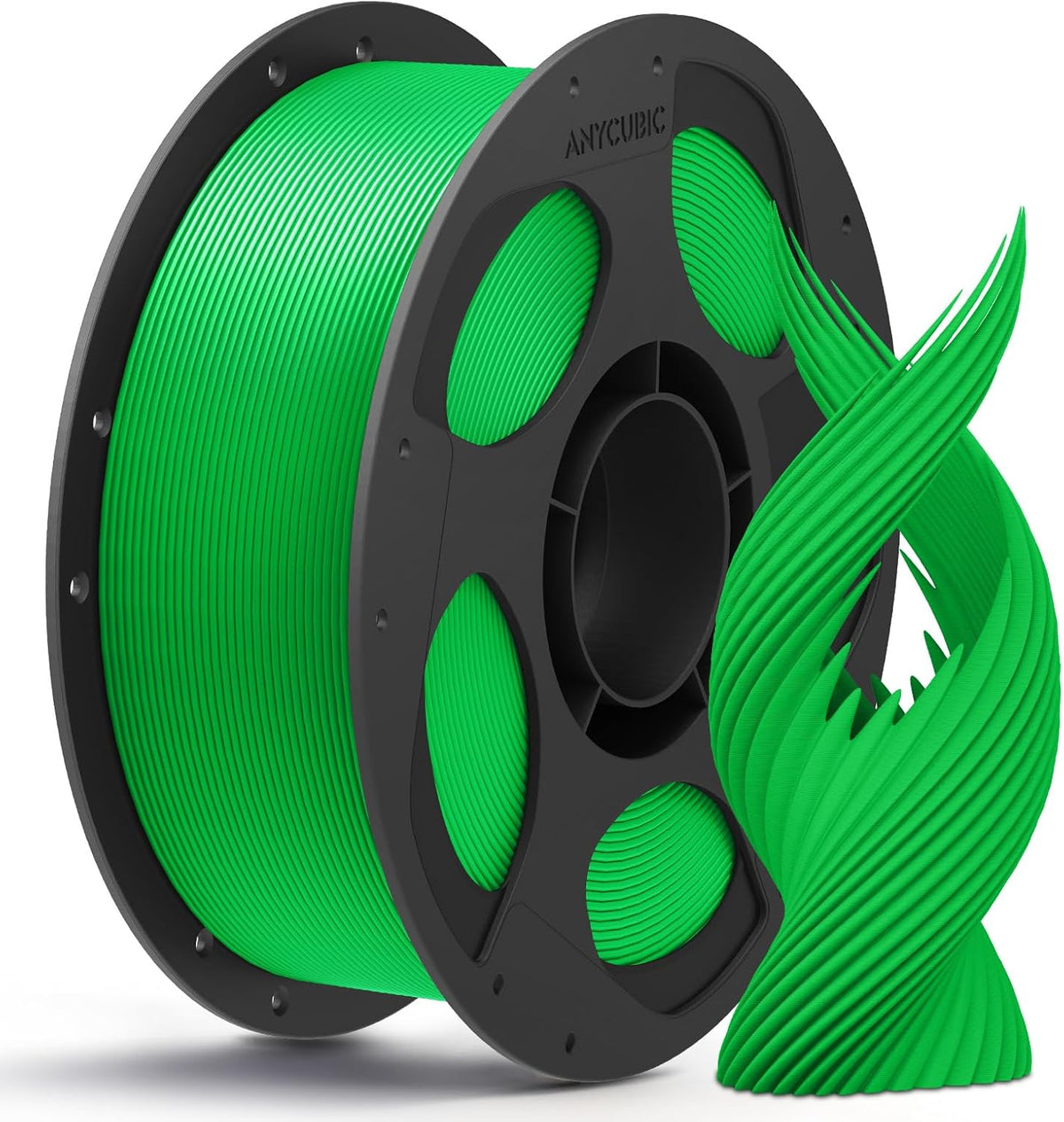 Anycubic PLA+ Filament Green 1Kg. Ideal Usage: Functional prototypes, mechanical parts, durable household gadgets, and brackets or mounts that require more impact resistance than standard PLA can provide.