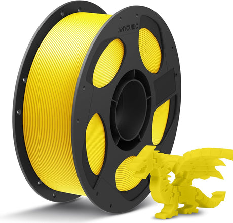 Anycubic PLA+ Filament Yellow 1Kg. Ideal Usage: Functional prototypes, mechanical parts, durable household gadgets, and brackets or mounts that require more impact resistance than standard PLA can provide.