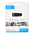 PNY Flash Drive Attache 4 USB 2.0 Stick 32GB Capless Slider Black FD32GATT4