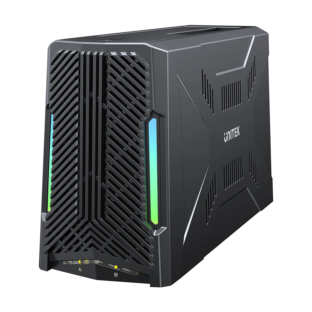Unitek USB-C NVME/PCIe/SATA/HDD 10Gbps RGB Docking Station S1234B