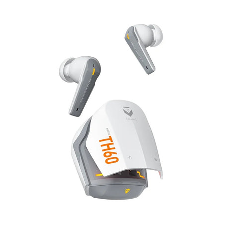 Machenike TWS Earphones TH60 , Ultra-Low Latency, Active Noise Cancelling Mic, 36-Hour Battery Life, IPX5 , VR, Switch, Pc, Phone, White