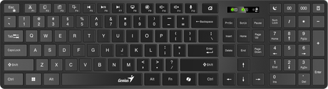 Genius Keyboard Wireless & BT AI Hot Keys SlimStar 7250BT Black English