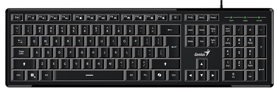 Genius SlimStar 820 Wired Illuminated AI Keyboard English