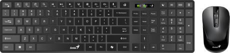 Genius Keyboard-Mouse Set Wireless+BT SlimStar 8250 Black English