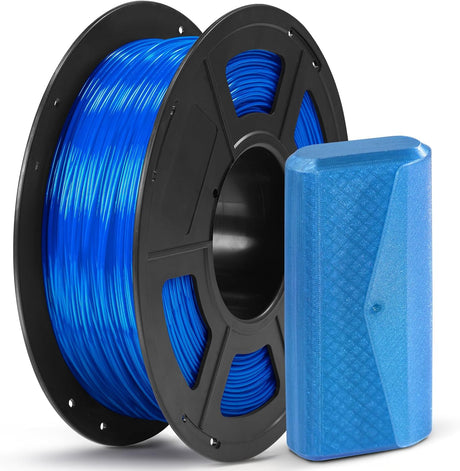 Anycubic TPU 95A Filament Clear Blue 1Kg. Ideal Usage: Phone cases, custom gaskets, footwear prototypes, RC car tires, and vibration dampeners.
