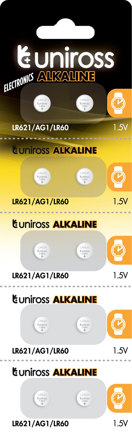 Uniross Alkaline-Coin LR621 AG1 LR60 Battery (10pack)