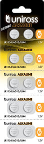 Uniross Alkaline-Coin LR1154 AG13 LR44 Battery (10pack)