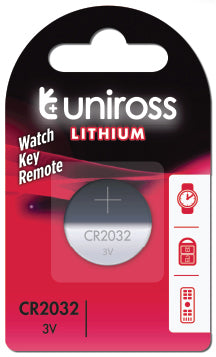 Uniross CR2032 Button Cell Lithium Battery (1pc)