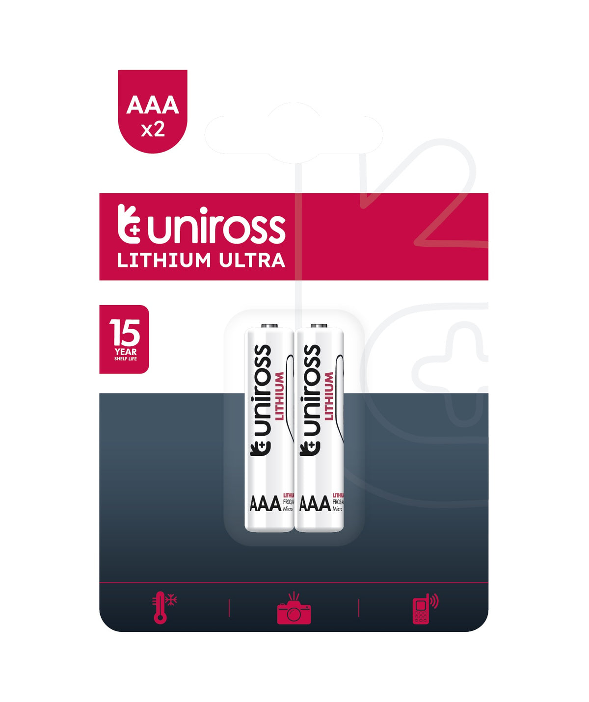 Uniross Lithium AAA Battery 1250mAh (2pack)