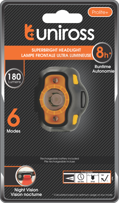 Uniross ULSH02 Ultralite Plus Headlamp 180 lumens