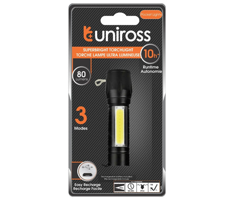 Uniross ULFL013 USB Rechargeable Pocket Light 80 Lumens