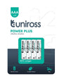 Uniross Alkaline AAA Power Plus Batteries 4 Pcs (New)