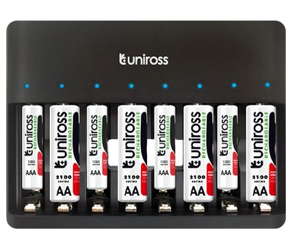 Uniross UCU006 8 Bay Rapid USB Charger AA/AAA