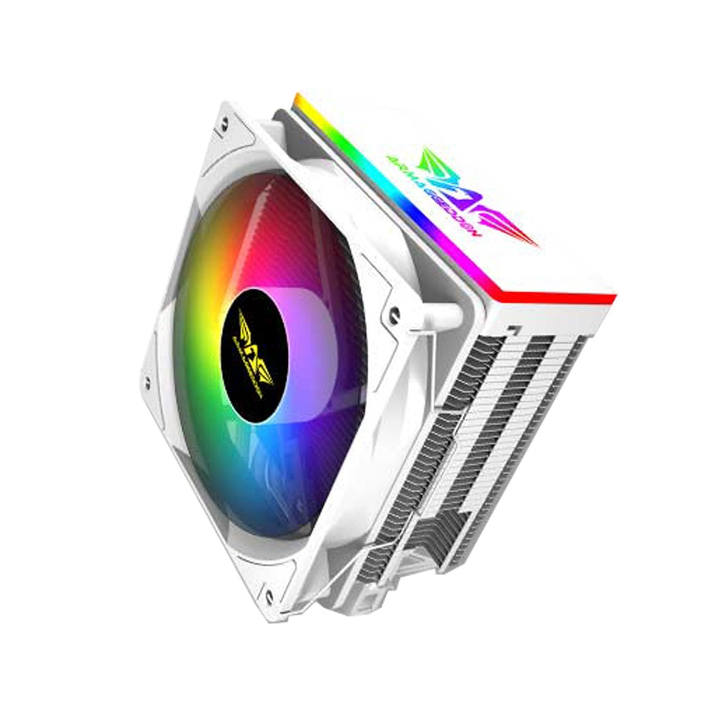 Armaggeddon Gaming Cooling CPU Silent RGB Fan 4-Pipe BLIZZARD 2 White