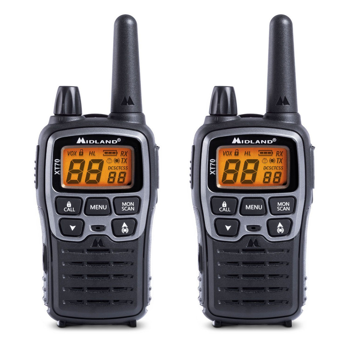 Midland XT70 Walkie Talkie (pair) Incl Earphone & USB Charging
