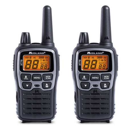 Midland XT70 Walkie Talkie (pair) Incl Earphone & USB Charging