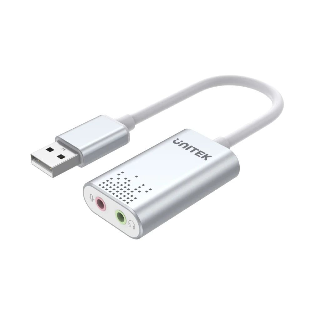 Unitek Y-247A External USB Soundcard USB-A to Stereo Audio Headset/Speaker and Microphone