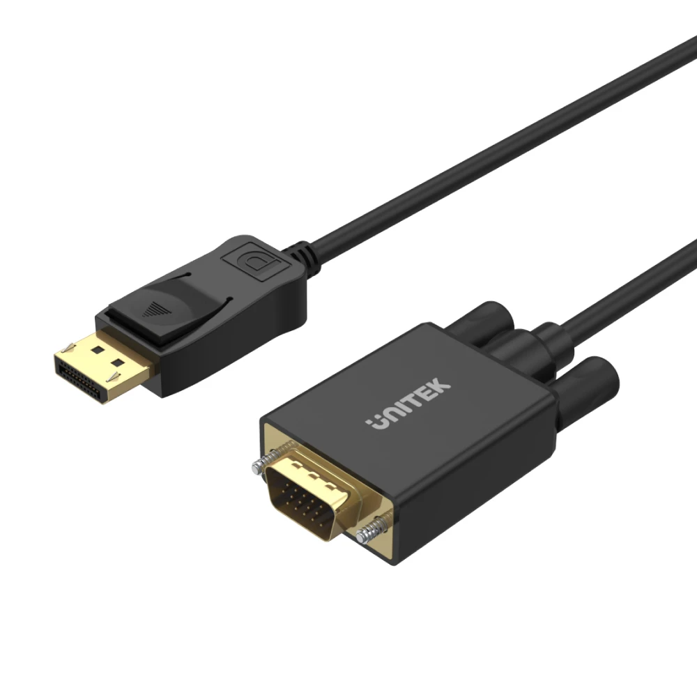 Unitek Y-5118F DisplayPort to VGA Cable 1.8m Black/Gold Plated