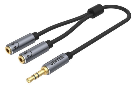 Unitek Y-C956ABK 3.5mm Headphone Splitter Cable 0.2m