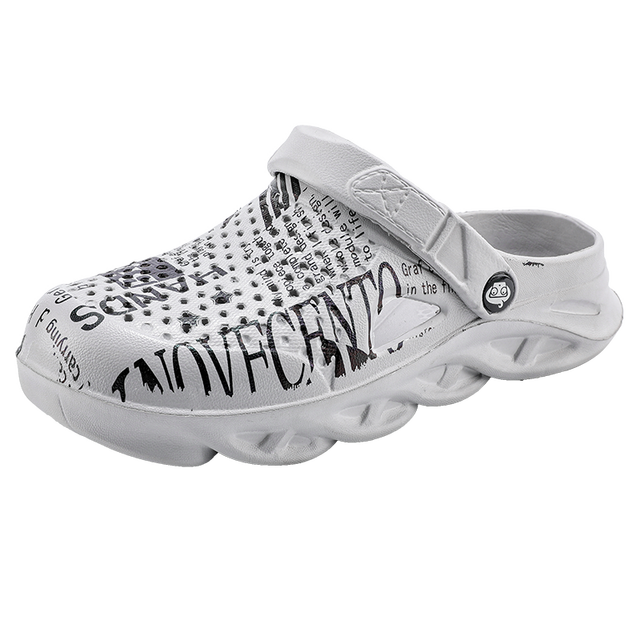Men's Outdoor Graffiti Beach Slippers with Large Holes