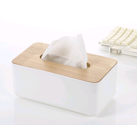 Natural Oak Tissue Box - Creative Desktop Organizer