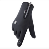 Touch Screen Leather Velvet Cycling Gloves