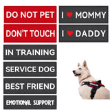 MYDEERYOO Service Dog Patch for Harness 8 Pcs Removable Hook and Loop Dog Harness Patches Do Not Pet Best Friend Patch in Training Patch Emotional Support Patch (Small - 1.18 x 4.33)