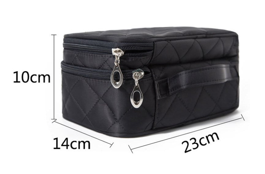 Double Layer Cosmetic Bag for Travel and Makeup Storage