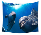 Dolphin, Starfish, and Turtle Tapestry Home Decor