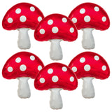 6 PCS Mushroom Balloons with Red & White Polka Dots Forest/Garden Party Theme Party Decor Cute Mushroom Birthday Decor 31 X 21 in Large Mushroom Foil Balloons for Party Decorations