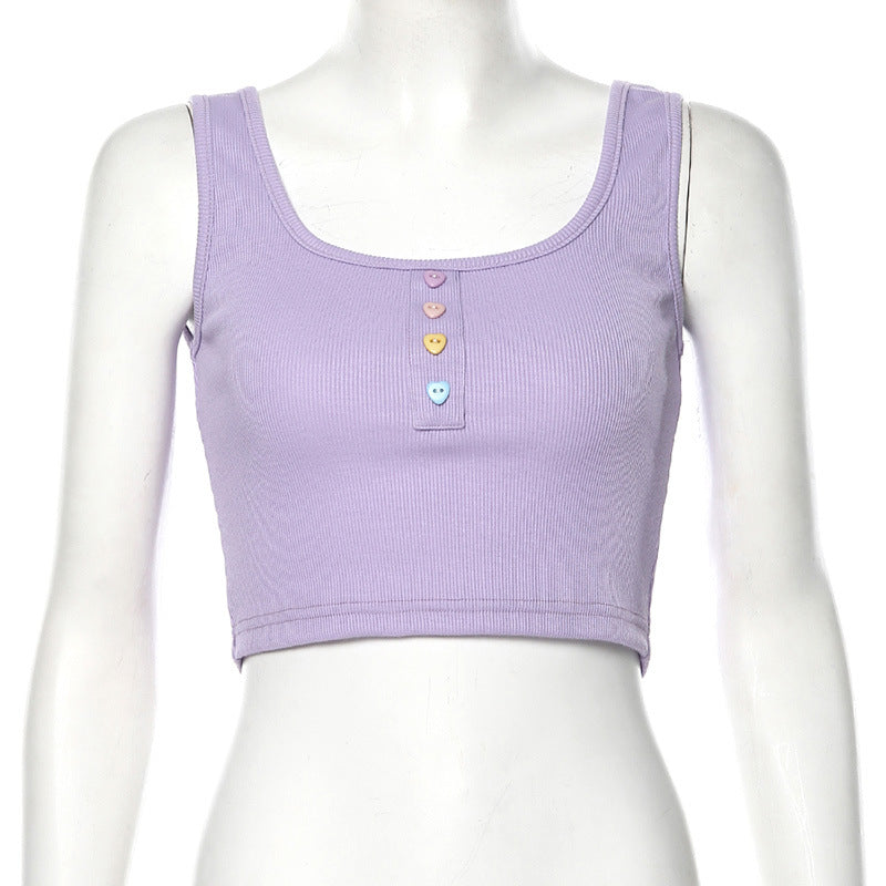 Women's Solid U-Neck Crop Top for Autumn Fashion