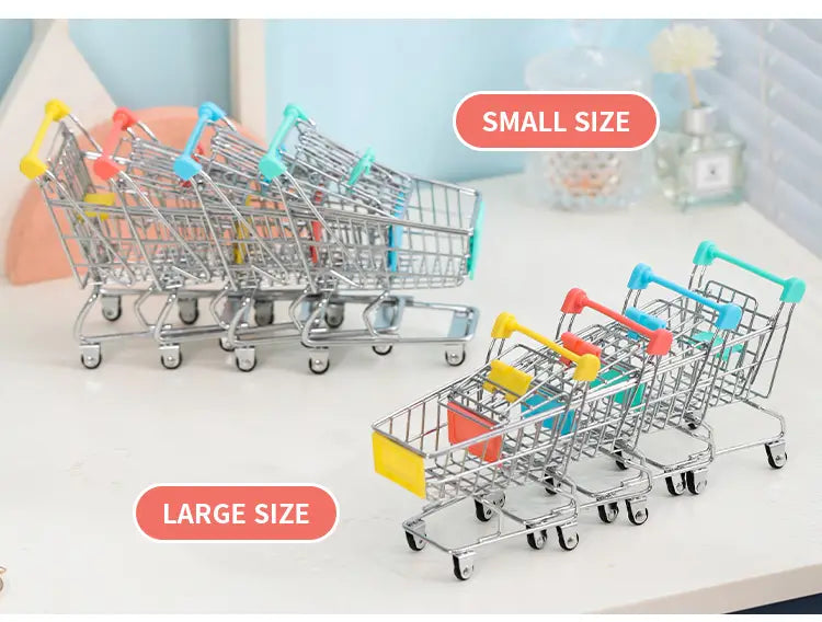 Mini Shopping Cart Trolley for Storage and Decoration