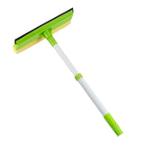 30"-59" Window Squeegee2 in 1 Squeegee Window Cleaner with Long Stainless Steel HandleSponge Car Window Squeegee for Gas Station GlassShowerOutdoor High Window Cleaning (Green) (18")
