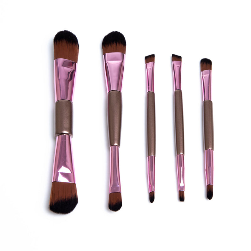 Rose Gold Makeup Brush Set - 5 Pieces