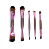 Rose Gold Makeup Brush Set - 5 Pieces