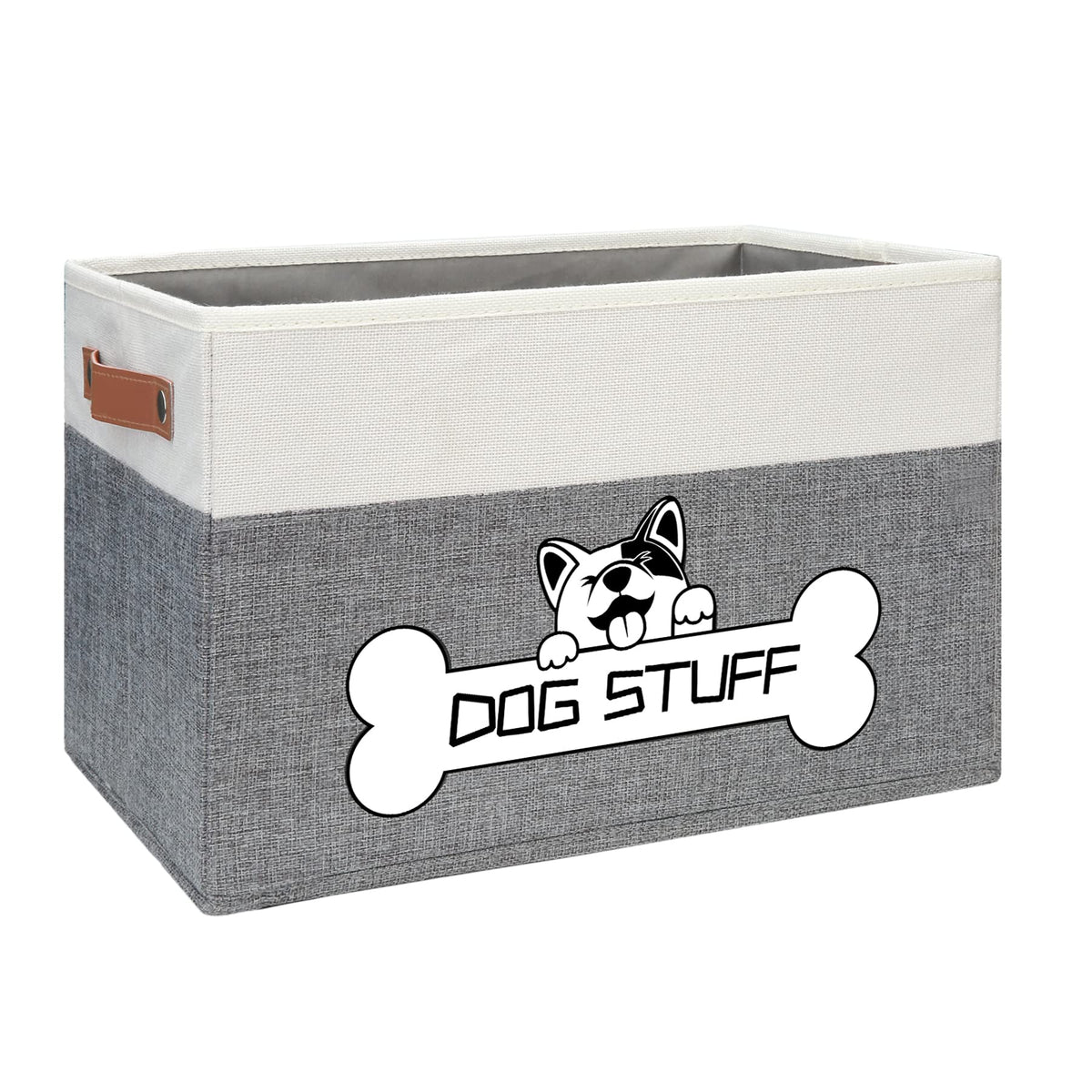 Thankspaw Foldable Dog Toy Box Fabric Dog Toy Bin Folding Organizer Home Décor Bin with Handle Collapsible Toy Box Organizer for Pet Leash Blanket Chew Toys and Accessories