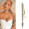 WZNBBOY Long Braided Ponytail Extensions with Elastic Hair Tie Straight Wrap with Braid Pony Tails Hair Pieces Natural Soft Synthetic Ponytail Hair Extensions for Women（Light Blonde）
