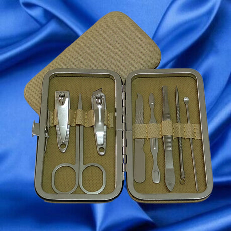 8-Piece Colorful Nail Care Tool Set in Stainless Steel