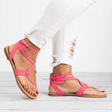 Plus Size Women's Flat Sandals with Strap Design