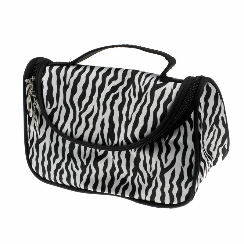 Zebra Striped Large Makeup Bag for Travel Organization