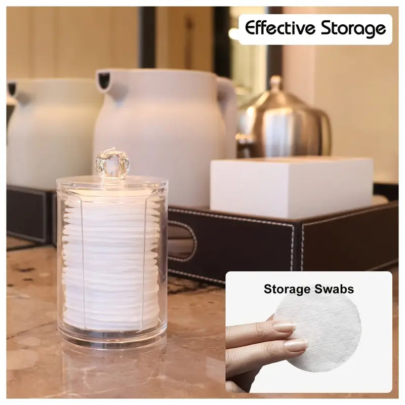 Large Capacity Acrylic Cosmetic Cotton Pads Storage Rack