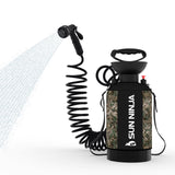 SUN NINJA Portable Shower Outdoor Portable Camping Shower with Neoprene Cover Portable Beach Shower Surf Rinse Kit High Pressure Multi-Purpose Sprayer for Outdoor Essentials & Hiking 1.3Gal