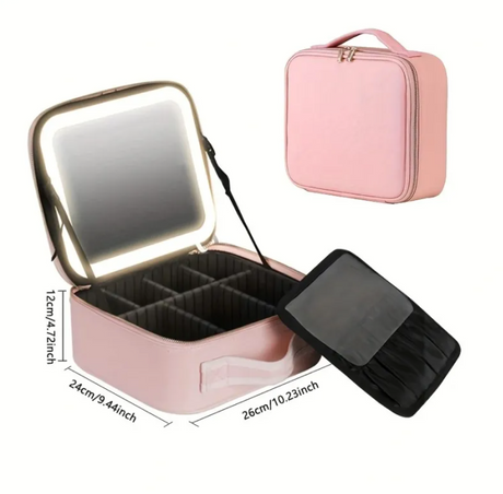 Large-Capacity PU Leather Travel Cosmetic Organizer