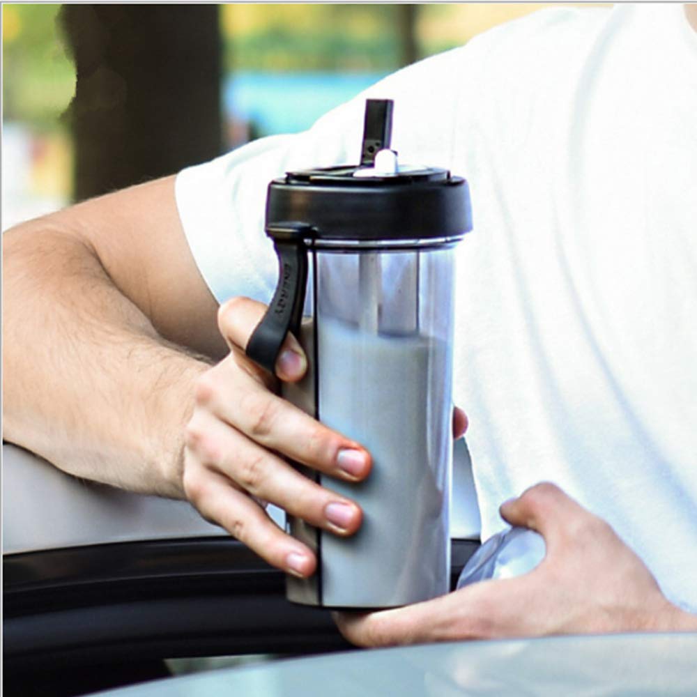 YYDSJFM Creative Water CupOne Cup of Two Different Drinks Two Straws Couple Outdoor 600ml Drinking Cup for Camping Hiking Backpacking Travel OfficeC