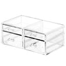 Acrylic Makeup Organizers With 4 DrawersRectangular Office Stationery Supplies Plastic Clear Storage ContainersStackable Acrylic Drawers Suitable for OfficeSchoolHome Cute Desk OrganizerPack of 1