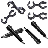 DraCra 8 Pack Hiking Pole Tips Replacement Carbon Tungsten Carbide End Tip with Trekking Poles Clip Storage Organizer Buckle Connector Clamp for Walk Stick Cane Climb Rod Camping Outdoor
