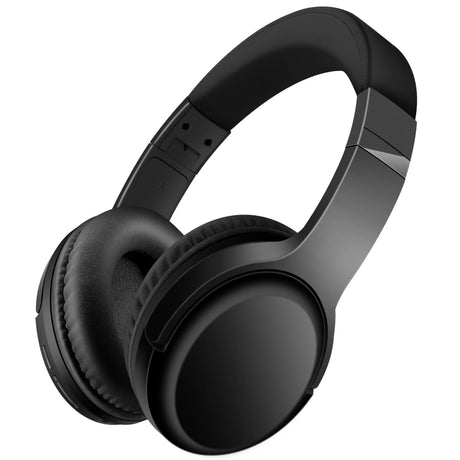 Bingozones Wireless and Wired Headphones with Microphone Bluetooth 5.3 Headphones Folding Lightweight On-Ear Headphones for Smartphone Tablet Computer (Black)