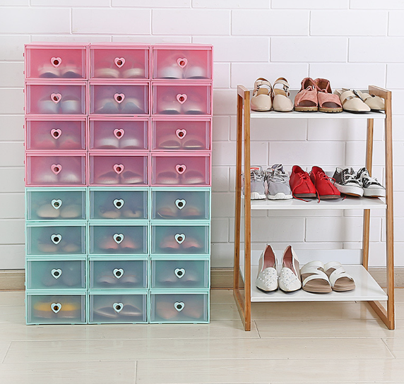 6-Pack Thick Transparent Drawer Shoe Storage Boxes
