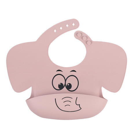 Baby Silicone Elephant Printed Bibs and Sucker Plates Set